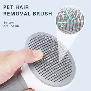 Escova de cabelo para cães e gatos com remoção de pelos em excesso